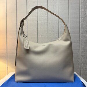 Baggu Recycled Leather Shoulder Bag - Stone (off-white)